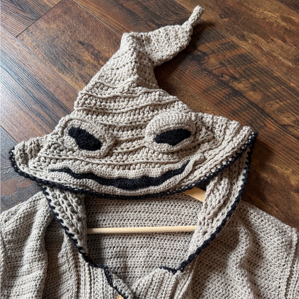 Oogie Boogie Nightmare Before Christmas Handmade Crocheted Hooded Cardigan Etsy - Picture 2 of 11